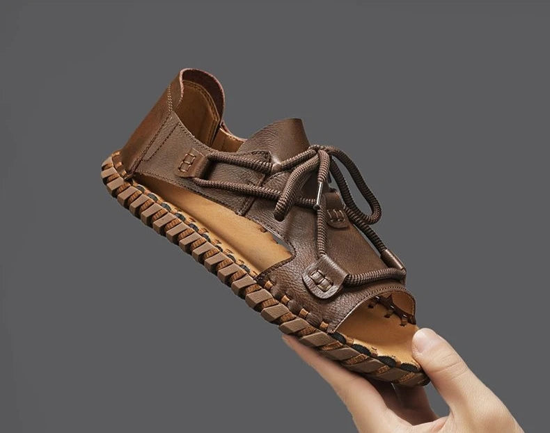 Roman Style Soft Strappy Hollow Open Toe Man Sandals Outdoor Daily Use New Fashion Breathable Summer Sale Arrival Shoes for Men