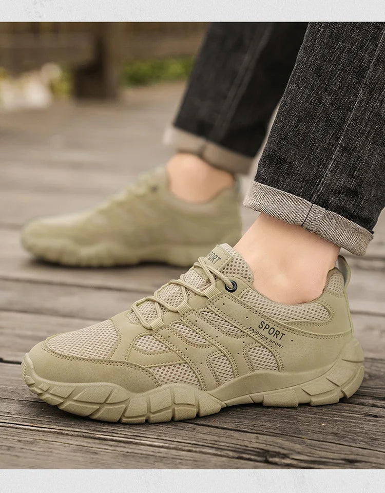 Men's Designer Luxury Running Sneakers – Breathable Mesh, Soft Sole, Non-Slip Outdoor Shoes