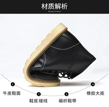 Men's Elevator Hidden Heel Boots – Height Increasing 6CM 8CM 10CM, Microfiber Leather, Warm Lining
