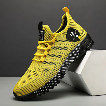Men's Summer Tennis Lightweight Running Sneakers – Breathable Mesh, Anti-Odor, Massage Insole