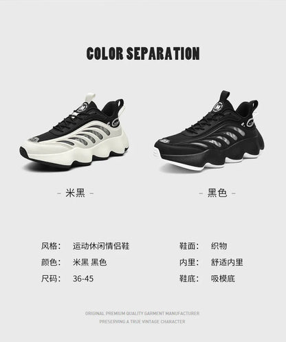 Men's Luxury Breathable Sneakers – Lace-Up, Anti-Odor, Casual Trainer Running Shoes