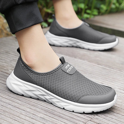 Men's Classic Breathable Mesh Slip-On Sneakers – Lightweight, Anti-Odor, Casual Running Shoes