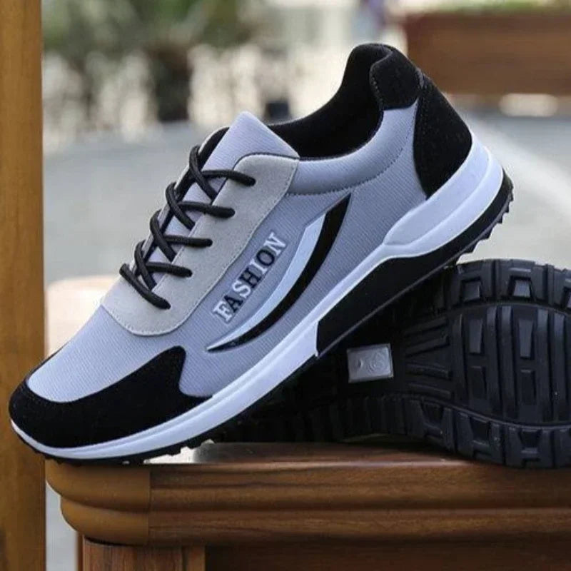 Men's Lace-Up Canvas Training Sneakers – Breathable, Non-Slip, Thick Bottom Casual Shoes