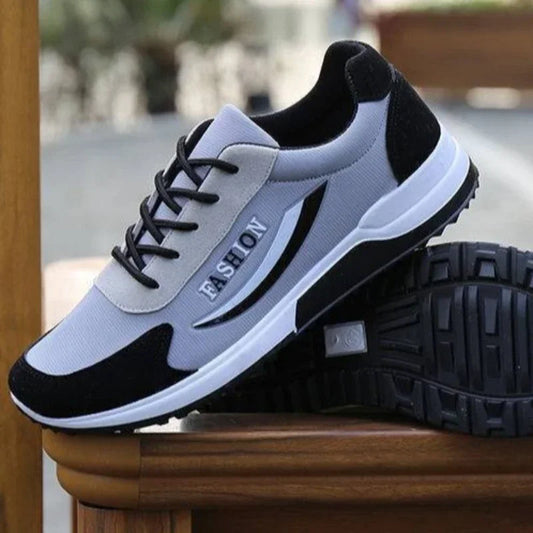 Men's Lace-Up Canvas Training Sneakers – Breathable, Non-Slip, Thick Bottom Casual Shoes