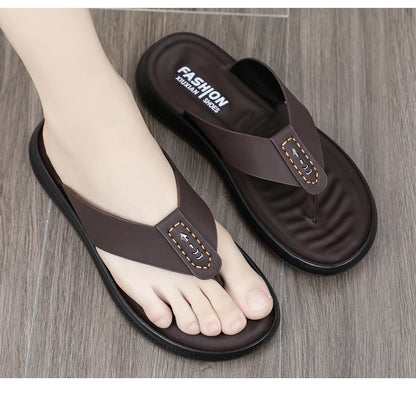 Men's Anti-Slip Waterproof Outdoor Flip Flops – Microfiber, Comfort Beach Sandals