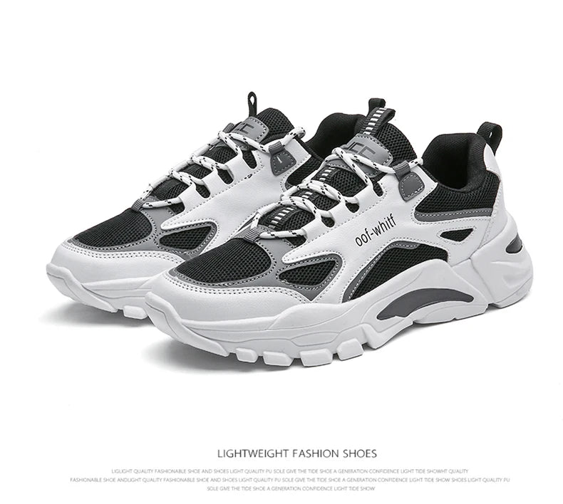 Men's Breathable Mesh Soft Sole Running Sneakers – Lace-Up, All-Season Comfort Walking Shoes