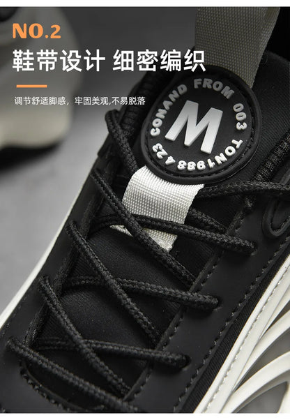 Men's Luxury Breathable Sneakers – Lace-Up, Anti-Odor, Casual Trainer Running Shoes