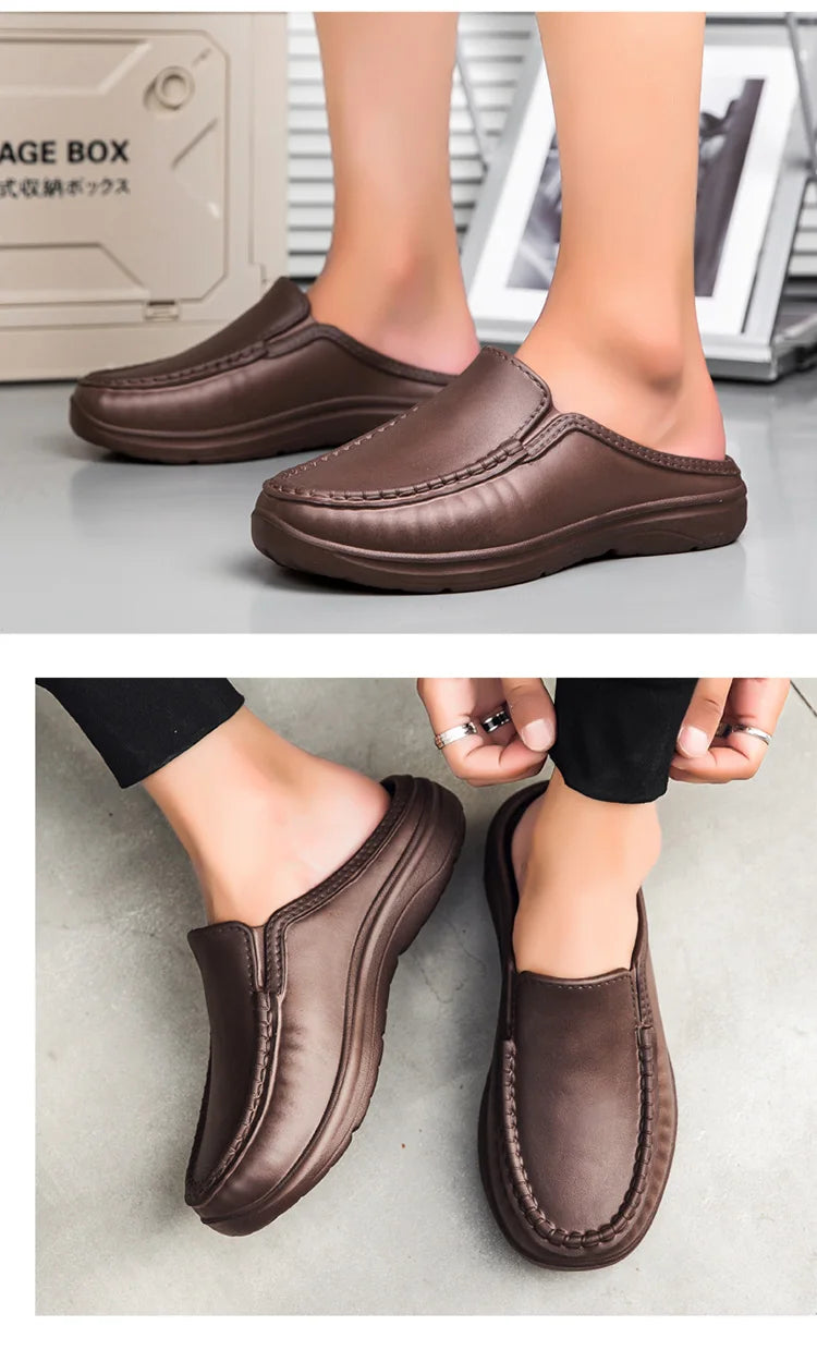 Large Slippers Men's Slip On Driving Shoes Anti slip Durable Chef Shoes Men's Casual Fashion Lightweight Footwear