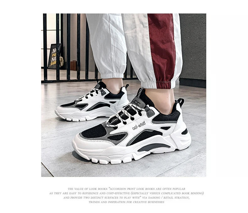 Men's Breathable Mesh Soft Sole Running Sneakers – Lace-Up, All-Season Comfort Walking Shoes