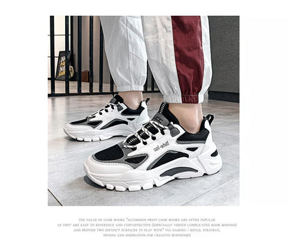 Men's Breathable Mesh Soft Sole Running Sneakers – Lace-Up, All-Season Comfort Walking Shoes