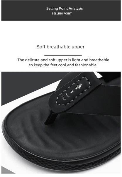 Men's Anti-Slip Waterproof Outdoor Flip Flops – Microfiber, Comfort Beach Sandals