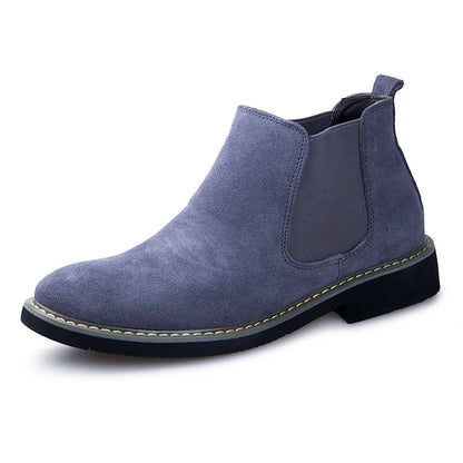 Men's British Style Chelsea Boots – Suede Leather, Slip-On, Pointed Toe Ankle Boots