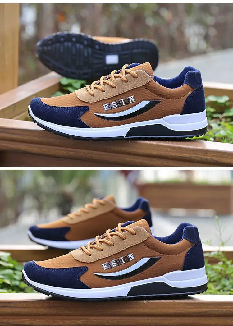 Men's Lace-Up Canvas Training Sneakers – Breathable, Non-Slip, Thick Bottom Casual Shoes