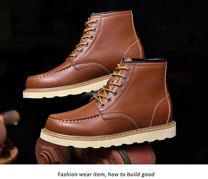Men's Elevator Hidden Heel Boots – Height Increasing 6CM 8CM 10CM, Microfiber Leather, Warm Lining