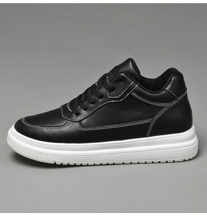 Men's Height Increasing Leather Platform Sneakers – 6/8/10cm Elevator Lace-Up Luxury Shoes