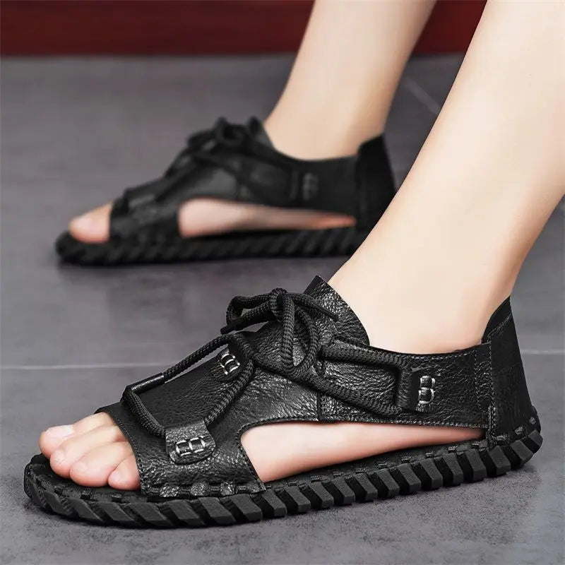 Men's Roman-Style Strappy Gladiator Sandals – Breathable, Open Toe, Casual Summer Footwear
