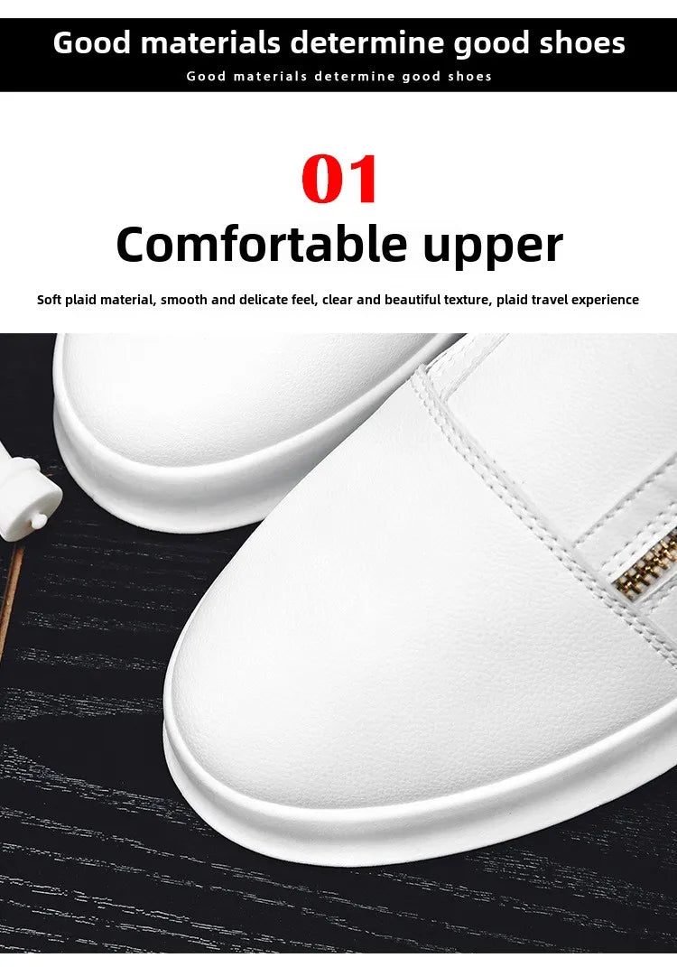 Men's High Top Zip Ankle Boots – Skateboard Style, Height Increasing, Korean Fashion Shoes