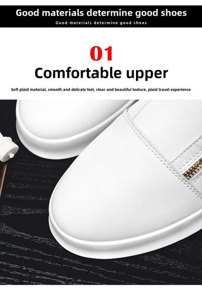 Men's High Top Zip Ankle Boots – Skateboard Style, Height Increasing, Korean Fashion Shoes