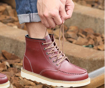 Men's Elevator Hidden Heel Boots – Height Increasing 6CM 8CM 10CM, Microfiber Leather, Warm Lining