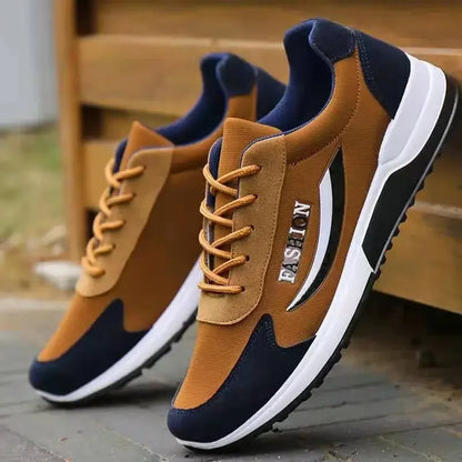 Men's Lace-Up Canvas Training Sneakers – Breathable, Non-Slip, Thick Bottom Casual Shoes