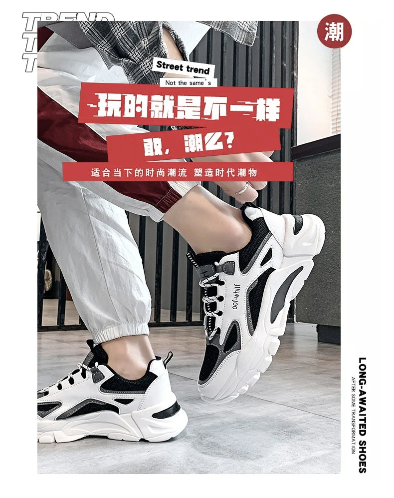 Men's Breathable Mesh Soft Sole Running Sneakers – Lace-Up, All-Season Comfort Walking Shoes