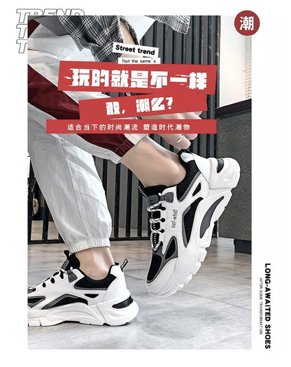 Men's Breathable Mesh Soft Sole Running Sneakers – Lace-Up, All-Season Comfort Walking Shoes