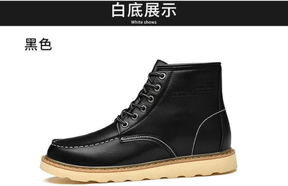 Men's Elevator Hidden Heel Boots – Height Increasing 6CM 8CM 10CM, Microfiber Leather, Warm Lining