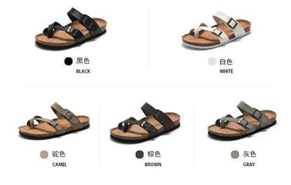 Men's Cork Style Beach Sandals – Metal Detail, EVA Sole, Fashion Summer Flip Flops