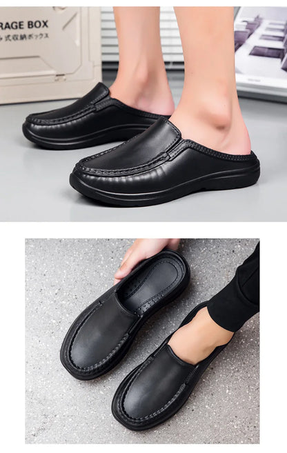 Large Slippers Men's Slip On Driving Shoes Anti slip Durable Chef Shoes Men's Casual Fashion Lightweight Footwear