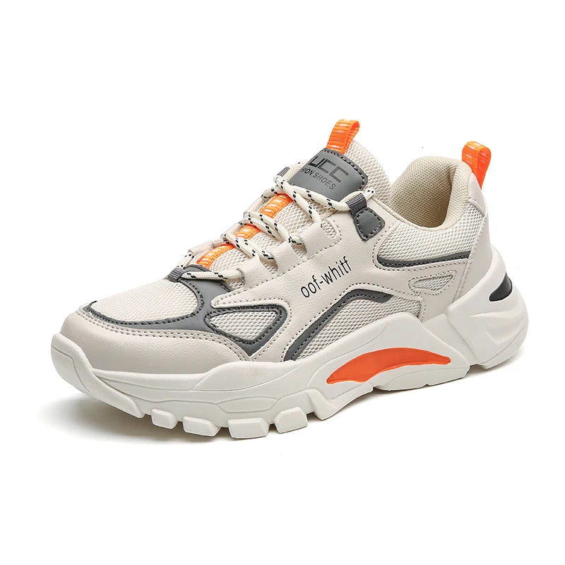 Men's Breathable Mesh Soft Sole Running Sneakers – Lace-Up, All-Season Comfort Walking Shoes