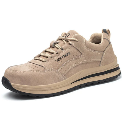 Men's Indestructible Steel Toe Safety Work Boots – Puncture-Proof, Cow Suede, Breathable Work Sneakers