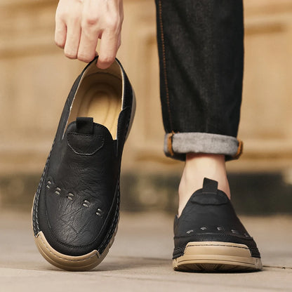 Italy Genuine Leather Luxury Loafers Moccasins – Breathable Slip-On Driving Shoes for Men