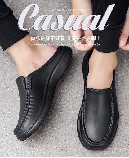 Large Slippers Men's Slip On Driving Shoes Anti slip Durable Chef Shoes Men's Casual Fashion Lightweight Footwear