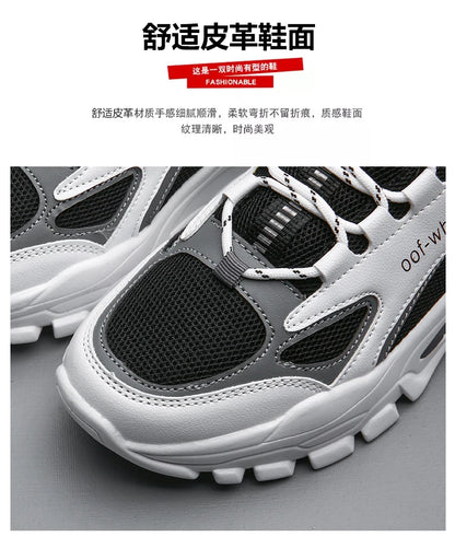 Men's Breathable Mesh Soft Sole Running Sneakers – Lace-Up, All-Season Comfort Walking Shoes