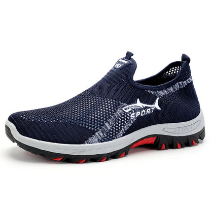 Men's Hollow Mesh Slip-On Casual Sneakers – Breathable, Lightweight, Non-Slip Summer Shoes