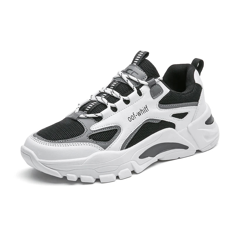 Men's Breathable Mesh Soft Sole Running Sneakers – Lace-Up, All-Season Comfort Walking Shoes