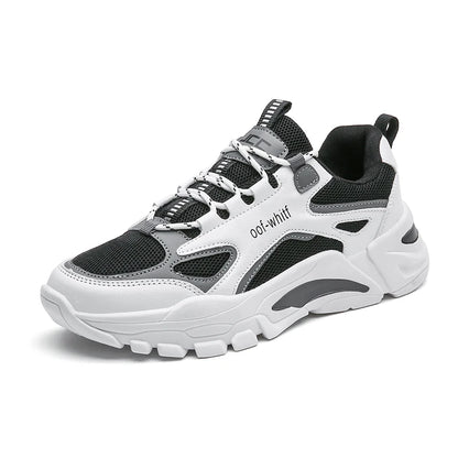 Men's Breathable Mesh Soft Sole Running Sneakers – Lace-Up, All-Season Comfort Walking Shoes