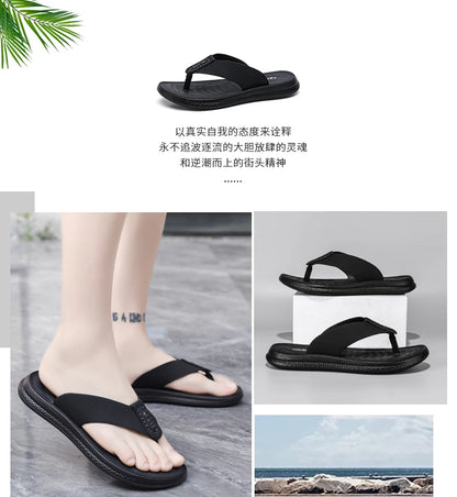 Men's Anti-Slip Waterproof Outdoor Flip Flops – Microfiber, Comfort Beach Sandals