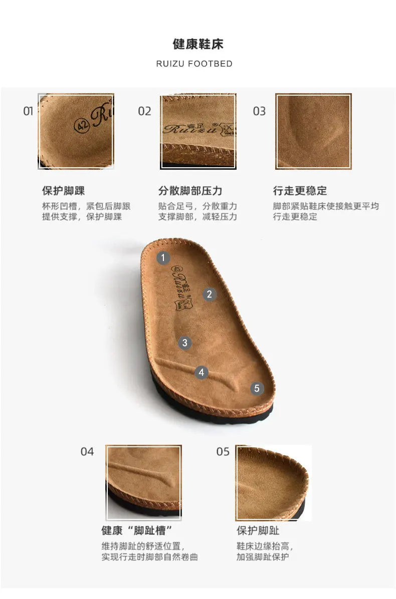 Men's Cork Style Beach Sandals – Metal Detail, EVA Sole, Fashion Summer Flip Flops