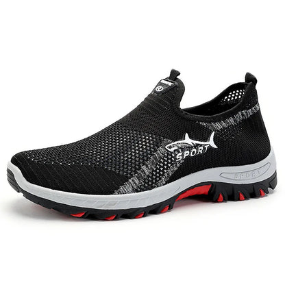 Men's Hollow Mesh Slip-On Casual Sneakers – Breathable, Lightweight, Non-Slip Summer Shoes