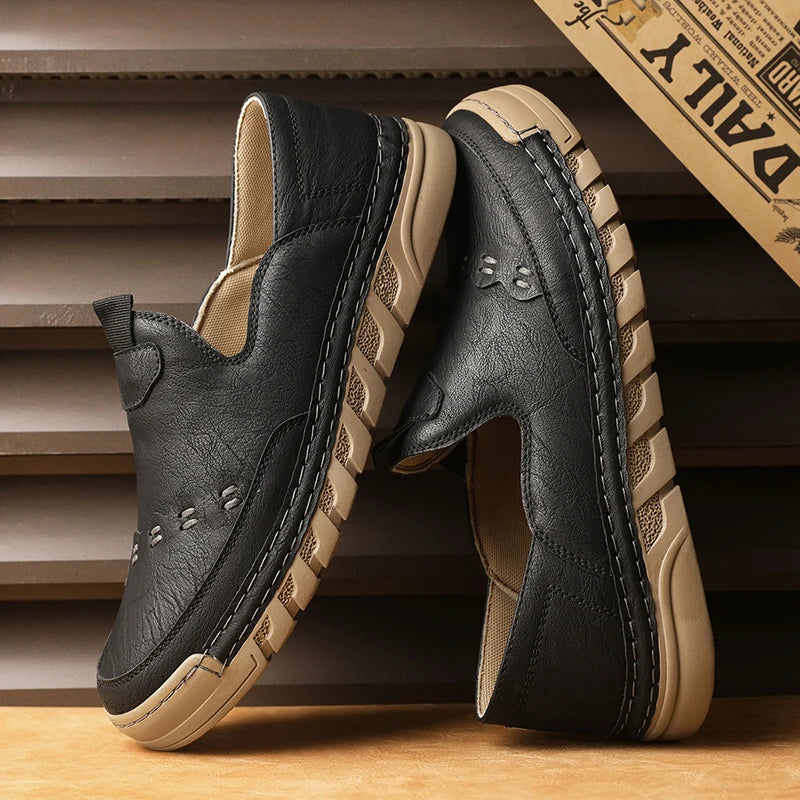 Italy Genuine Leather Luxury Loafers Moccasins – Breathable Slip-On Driving Shoes for Men
