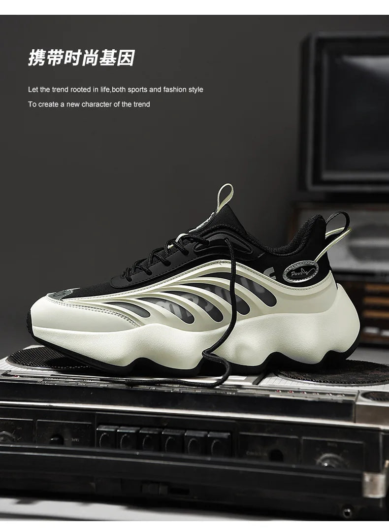 Men's Luxury Breathable Sneakers – Lace-Up, Anti-Odor, Casual Trainer Running Shoes