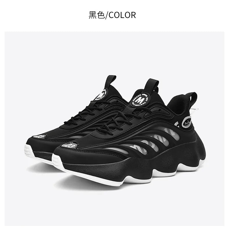 Men's Luxury Breathable Sneakers – Lace-Up, Anti-Odor, Casual Trainer Running Shoes