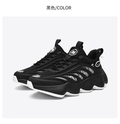 Men's Luxury Breathable Sneakers – Lace-Up, Anti-Odor, Casual Trainer Running Shoes