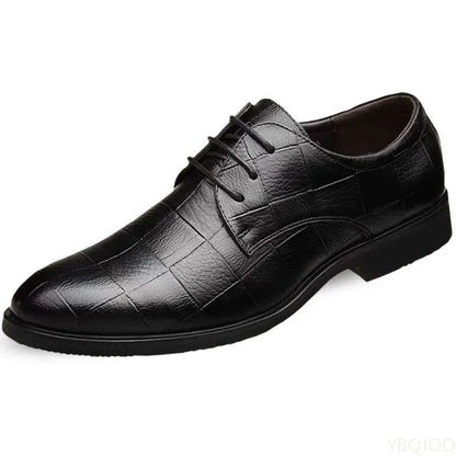 Men's Soft Sole Business Casual Loafers – Breathable PU, Lace-Up, Versatile Work Shoes