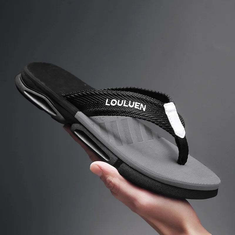 Men's Ankle Wrap Slip-Resistant Beach Slide Sandals – Hollow Out, Lightweight Summer Slippers