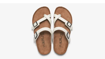 Men's Cork Style Beach Sandals – Metal Detail, EVA Sole, Fashion Summer Flip Flops