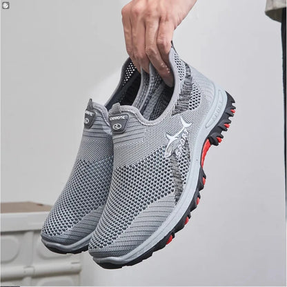 Men's Hollow Mesh Slip-On Casual Sneakers – Breathable, Lightweight, Non-Slip Summer Shoes