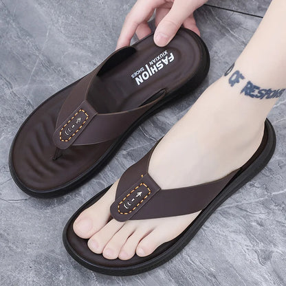Men's Anti-Slip Waterproof Outdoor Flip Flops – Microfiber, Comfort Beach Sandals