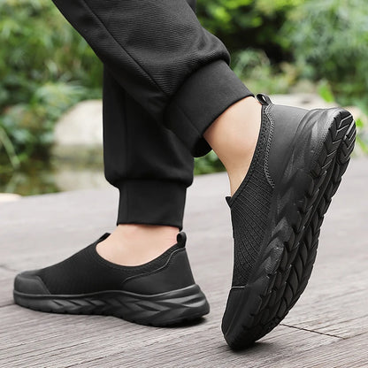 Men's Classic Breathable Mesh Slip-On Sneakers – Lightweight, Anti-Odor, Casual Running Shoes